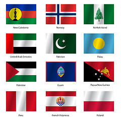 Image showing Set  Flags of world sovereign states. Vector illustration.