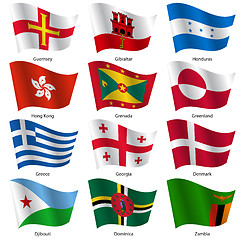 Image showing Set  Flags of world sovereign states. Vector illustration. 