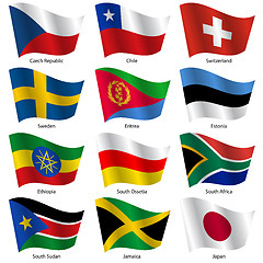 Image showing Set  Flags of world sovereign states. Vector illustration. 