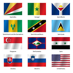 Image showing Set  Flags of world sovereign states. Vector illustration. 