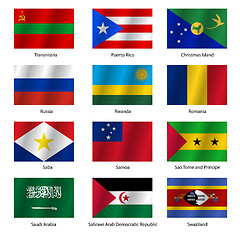 Image showing Set  Flags of world sovereign states. Vector illustration. 