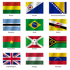 Image showing Set  Flags of world sovereign states. Vector illustration. 