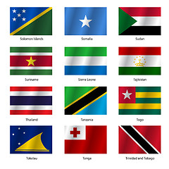 Image showing Set  Flags of world sovereign states. Vector illustration. 