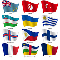 Image showing Set  Flags of world sovereign states. Vector illustration. 