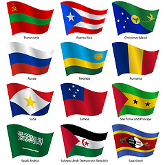 Image showing Set  Flags of world sovereign states. Vector illustration. 