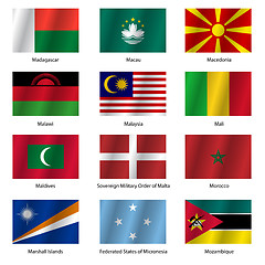 Image showing Set  Flags of world sovereign states. Vector illustration. 