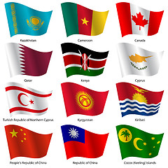 Image showing Set  Flags of world sovereign states. Vector illustration.