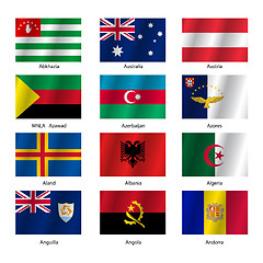 Image showing Set  Flags of world sovereign states. Vector illustration. 