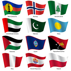 Image showing Set  Flags of world sovereign states. Vector illustration.