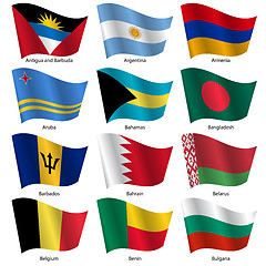 Image showing Set  Flags of world sovereign states. Vector illustration.