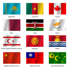 Image showing Set  Flags of world sovereign states. Vector illustration.