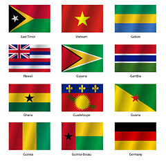 Image showing Set  Flags of world sovereign states. Vector illustration. 