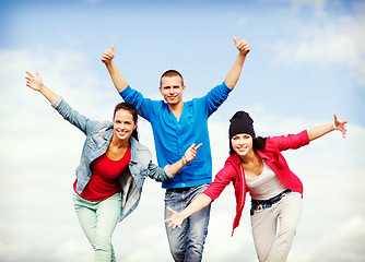 Image showing group of teenagers dancing