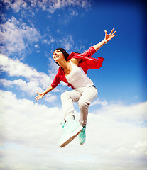 Image showing beautiful dancing girl jumping