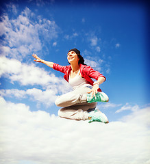 Image showing beautiful dancing girl jumping