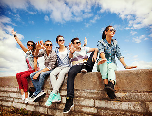 Image showing group of teenagers hanging out