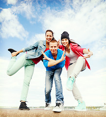 Image showing group of teenagers dancing