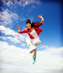 Image showing beautiful dancing girl jumping