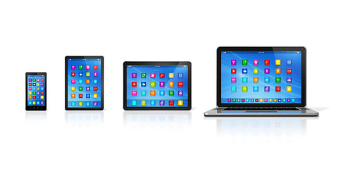 Image showing Smartphone, Digital Tablet Computer and Laptop