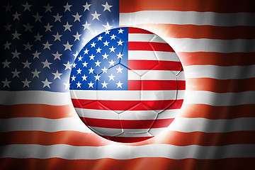 Image showing Soccer football ball with USA flag