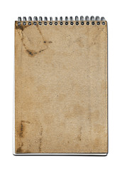 Image showing Grunge spiral close notebook
