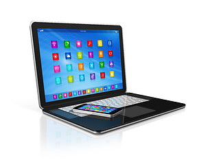 Image showing Smartphone and Laptop