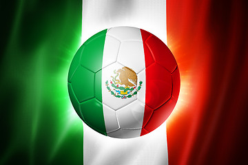 Image showing Soccer football ball with Mexico flag