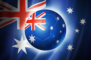 Image showing Soccer football ball with Australia flag