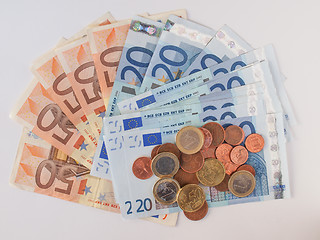 Image showing Euros coins and notes