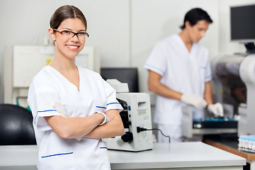 Image showing Smiling Female Scientist In Laboratory