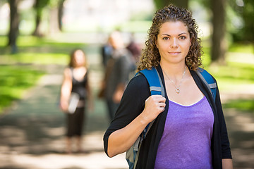 Image showing Confident Female Student Standing At Campus