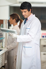 Image showing Technician Analyzing Samples