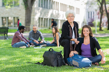 Image showing Confident Female Student with Professor