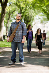 Image showing Confident Male Student On Standing Campus Road