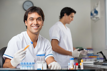 Image showing Technician Analyzing Sample In Lab