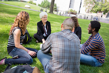 Image showing Outdoor Class at University