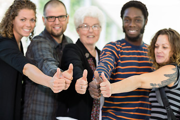 Image showing Students and Professor Showing Thumbs Up