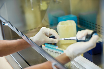 Image showing Researcher Filling Chemical In Testtube