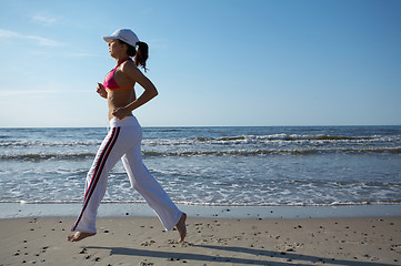 Image showing Beautiful Woman at seaside