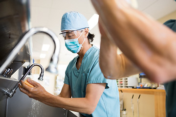 Image showing Surgical Scrubbing Hands and Arms