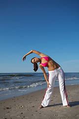 Image showing Beautiful Woman at seaside