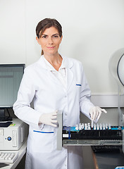Image showing Researcher With Samples For Coagulation Analysis In Lab