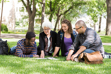 Image showing College Professor Helping Students