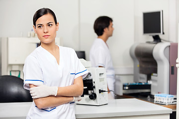 Image showing Female Scientist Looking Away In Lab