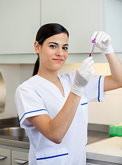 Image showing Researcher With Blood Sample In Lab