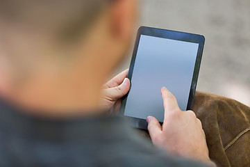 Image showing University Student Using Digital Tablet