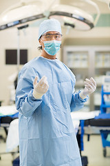 Image showing Doctor In Surgical Gown in Operation Room