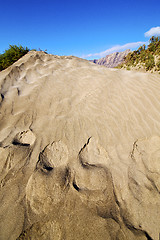 Image showing abstract  dune beach  hil and mountain in the   lanzarote spain 
