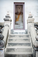 Image showing Buddha sits a small room. Thailand, Ayutthaya