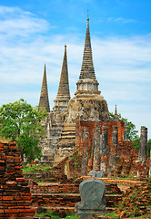 Image showing Wat Phra Si Sanphet temple. Thailand, Ayutthaya Province